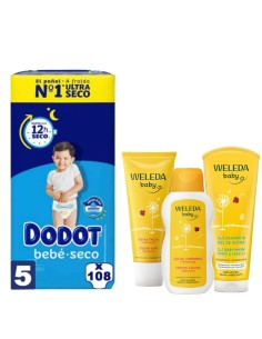 Pack Dodot Talla 5 (108uds) + Cuidado Weleda - Nappy.es