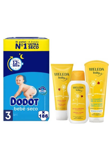 Pack Dodot Talla 4 (116uds) + Cuidado Weleda - Nappy.es