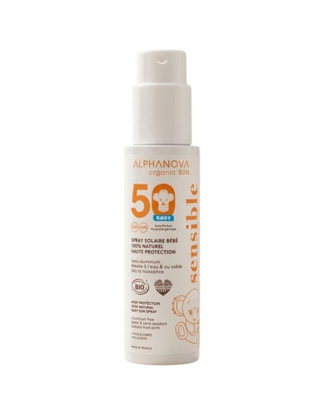 Protector Solar en Spray Bebé SPF 50+ Alphanova Organic Sun 100g