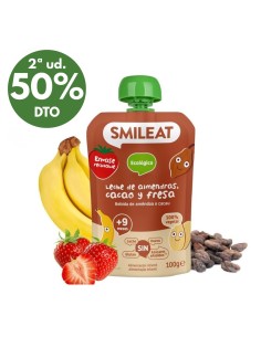 Pouche de leche de almendra, cacao y fresa | Smileat - Nappy.es