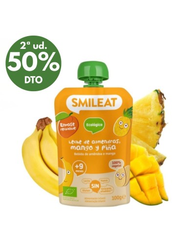 Pouche de Leche de Almendra, Mango y Piña 100gr | Smileat - Nappy.es