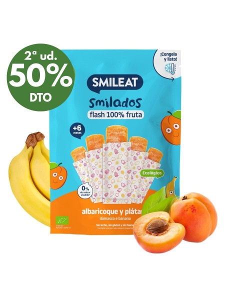Oferta Smilado albaricoque y plátano ecológico 250g. (5 uds) +6M. Smil