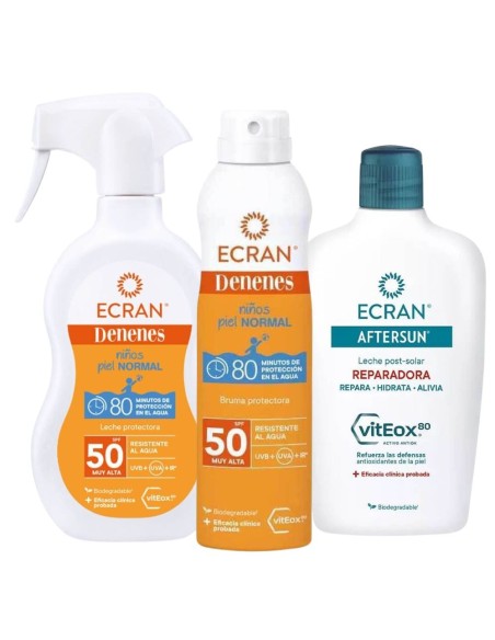 Pack Verano Dodot Sensitive + Protección Solar Ecran Denenes SPF50 + Aftersun