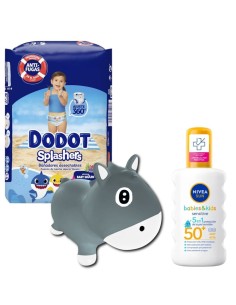 Pack Verano Dodot Splashers + Caballo Saltarín Kidzzfarm + Protector Solar Nivea Sun Kids SPF50