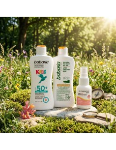 Pack Protección Solar Infantil Babaria SPF50 + Aftersun Aloe Vera + Spray Antimosquitos Bebé Alphanova 2