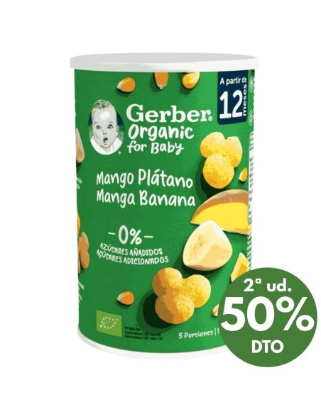 Snack bebé orgánico de mango y plátano 35gr 12M+ | Gerber - Nappy.es