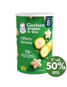 Puff snack orgánico de cereales con plátano 35gr | Gerber - Nappy.es
