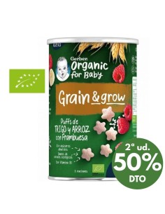 Puff snack orgánico de cereales y frambuesa 35gr | Gerber - Nappy.es