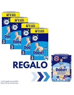 Dodot Bebé-Seco Talla 3 (744 uds) - Pack 4 Cajas | Nappy