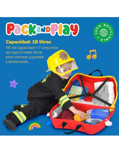 Maleta Infantil Frank Bombero Trunki Ride-On 18L