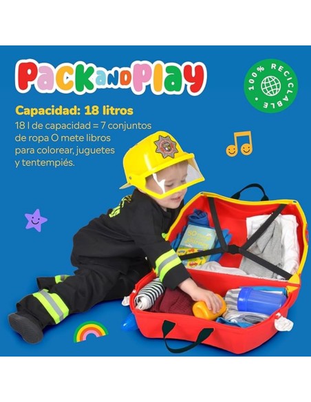 Maleta Infantil Frank Bombero Trunki Ride-On 18L