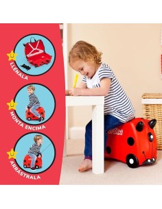 Maleta Infantil Harley Mariquita Trunki Ride-On 18L 2