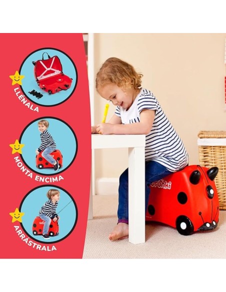 Maleta Infantil Harley Mariquita Trunki Ride-On 18L