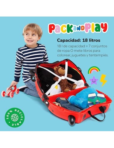 Maleta Infantil Harley Mariquita Trunki Ride-On 18L