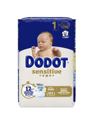 Pack Recién Nacido Dodot Sensitive Talla 1 + Biberón Zero Zero Suavinex + Weleda + Aqua Pure