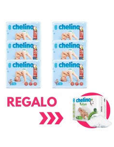 Pack 6 paquetes pañales Love Chelino Talla 5  (15 - 18 kg) 180uds.
