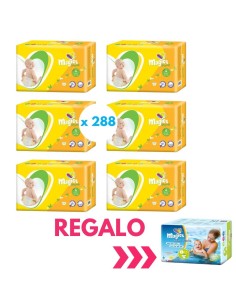 Oferta Pack 6 paquetes Pañales Magics Easysoft. Talla 4 (288 uds.)