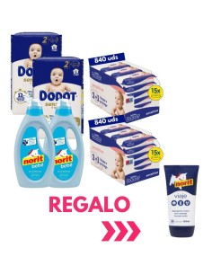 Pack Dodot Sensitive Talla 2 348 uds + Toallitas Sensitive 1620 uds + Norit Bebé 2 uds (cuidado completo del bebé)