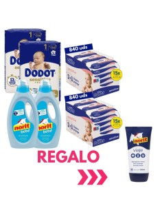 Pack Ahorro Pañales Dodot Talla 1 + Toallitas Sensitive + Norit Bebé - Nappy.es
