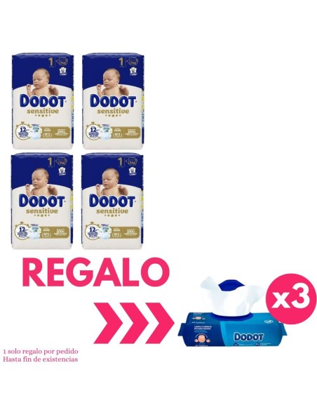 Pack 4 paquetes talla 1 sensitive con 464 uds|Dodot - Nappy.es