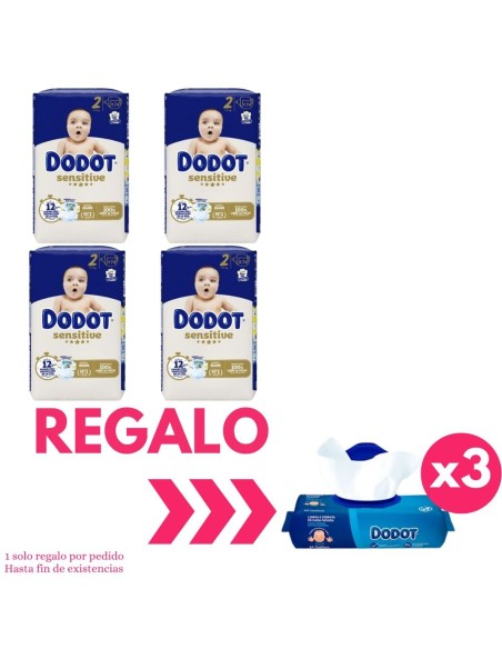 Dodot Sensitive Talla 2 (696 uds) - Pack 4 Cajas | Nappy