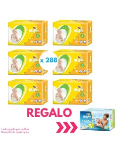 Oferta Pack 6 paquetes Pañales Magics Easysoft. Talla 4 (288 uds.)