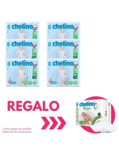 Pack 6 paquetes pañales Love Chelino Talla 6  (17 - 28 kg) 162uds.