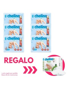 Pack 6 paquetes pañales Love Chelino Talla 5  (15 - 18 kg) 180uds.