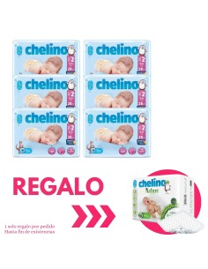 Pack 6 Pañal Love Chelino Talla 2 (3 - 6 kg) 168 uds.