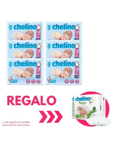 Pack 6 Pañal Love Chelino Talla 2 (3 - 6 kg) 168 uds.
