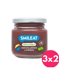 Tarrito manzana plátano arándano ecológico +6 meses alimentación bebé BIO