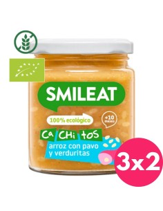 Tarrito CA-CHI-TOS de arroz con pavo y verduras 230g +10 M. Smileat