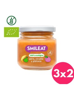Oferta Potito pera, ciruela y plátano ecológico 130g. +6M Smileat