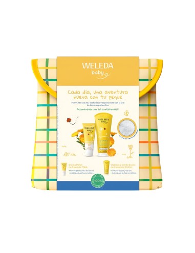 Neceser Weleda Baby Verano Cuidado de la Piel | Champú-Gel + Crema Pañal Caléndula