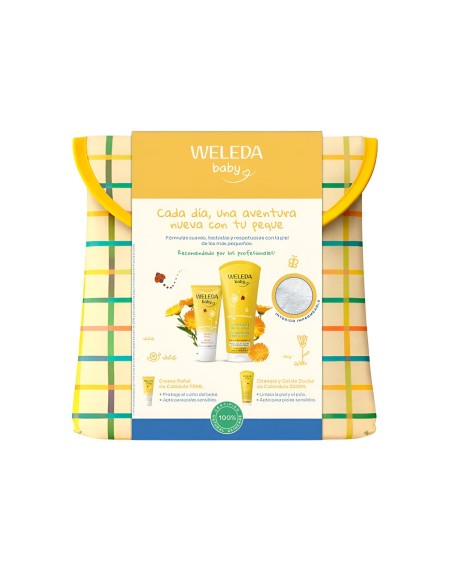 Neceser Weleda Baby Verano Cuidado de la Piel | Champú-Gel + Crema Pañal Caléndula