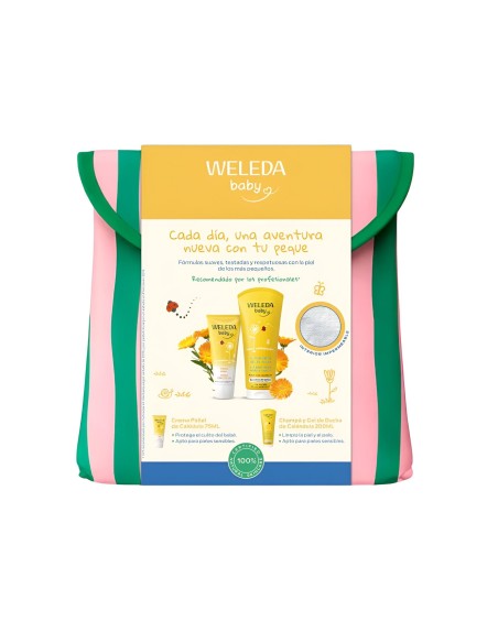 Neceser Weleda Baby Verano Cuidado de la Piel | Champú-Gel + Crema Pañal Caléndula
