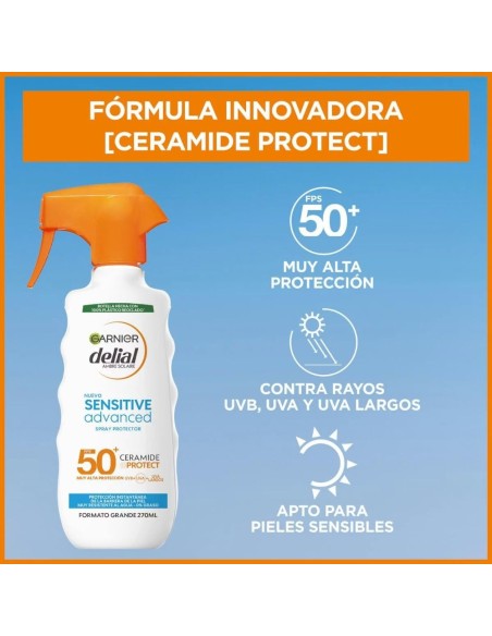 Spray Protector solar FPS50 (270ml) | Garnier Delial - Nappy.es
