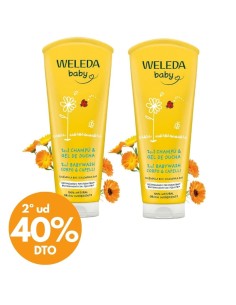 Duplo Champú y Gel de Ducha de Caléndula (200ml) | Weleda - Nappy.es