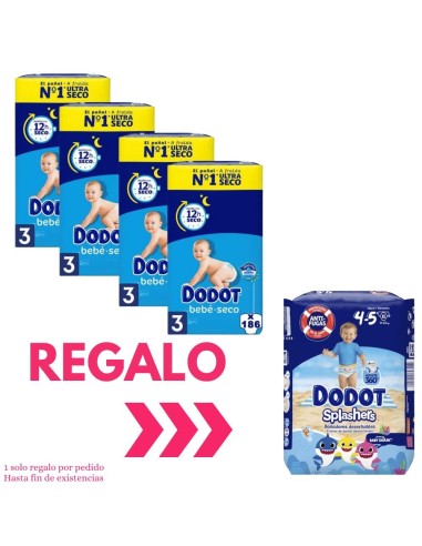 Dodot Bebé-Seco Talla 3 (744 uds) - Pack 4 Cajas | Nappy