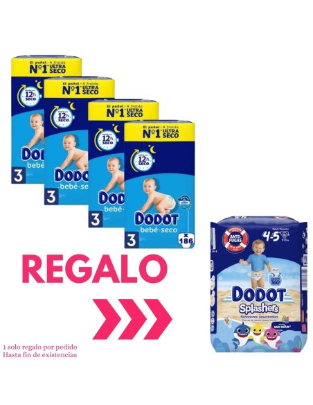 Dodot Bebé-Seco Talla 3 (744 uds) - Pack 4 Cajas | Nappy