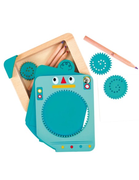 Espirógrafo portátil Hape Spin 'n' Draw 3 años+
