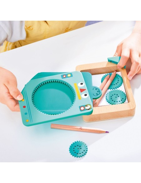 Espirógrafo portátil Hape Spin 'n' Draw 3 años+