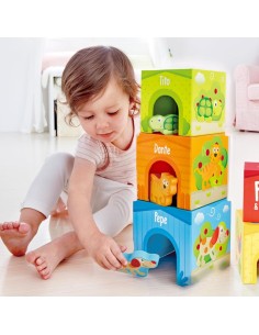 Cubos Apilables Pepe & Friends - Juguete Educativo de Madera 2