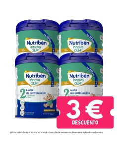 Pack 4 leche de continuación Innova 2 800g | Nutribén - Nappy.es