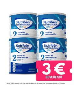 Pack 4 uds. Leche Continuación 2 Nutribén 800gr | Nutribén - Nappy.es