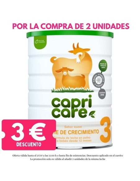 Oferta Capricare 3 Leche de crecimiento 800g. +12M. Capricare