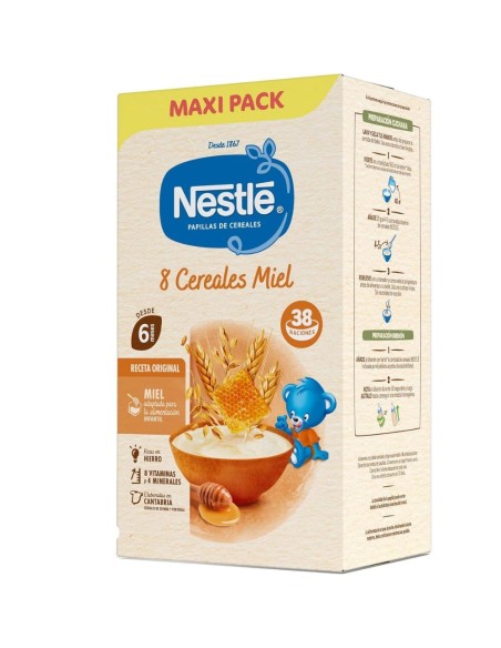 Papilla de 8 cereales con miel 950gr 6M+ | Nestlé - Nappy.es