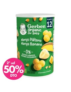 Snack bebé orgánico de mango y plátano 35gr 12M+ | Gerber - Nappy.es