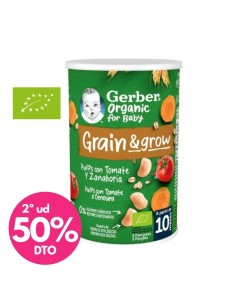 Puff snack orgánico de cereales con tomate 35gr | Gerber - Nappy.es