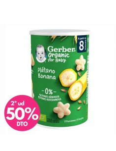 Puff snack orgánico de cereales con plátano 35gr | Gerber - Nappy.es